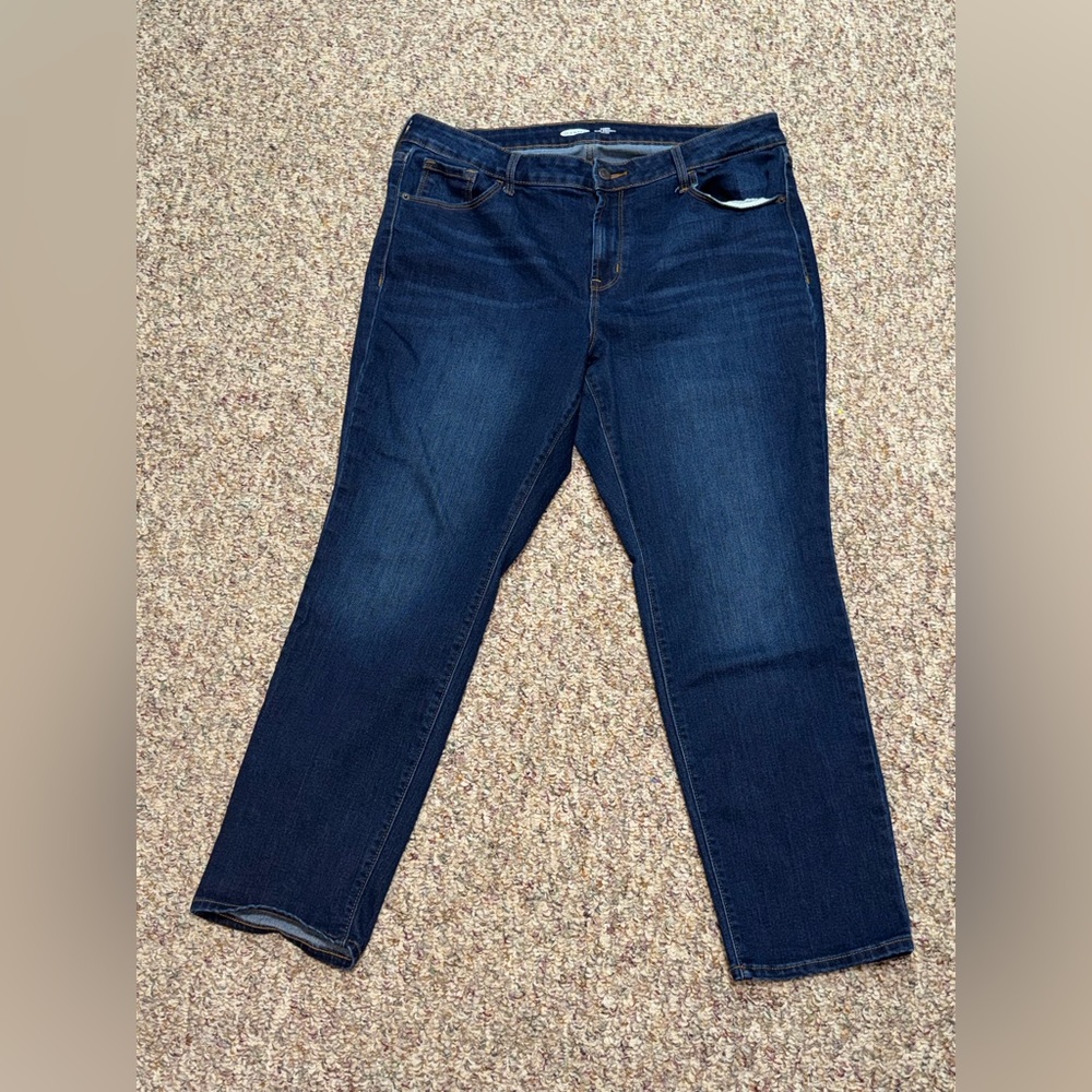 Old Navy size 16, 16 short Dark‎ Blue slim Straight Leg Women's Jeans